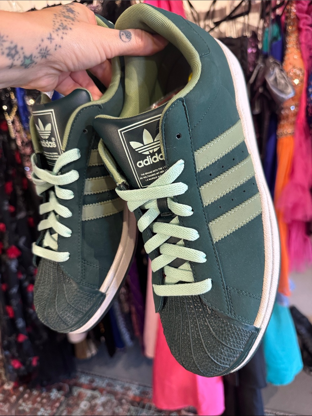 Adidas Shelltoes Green & Mint Sneakers